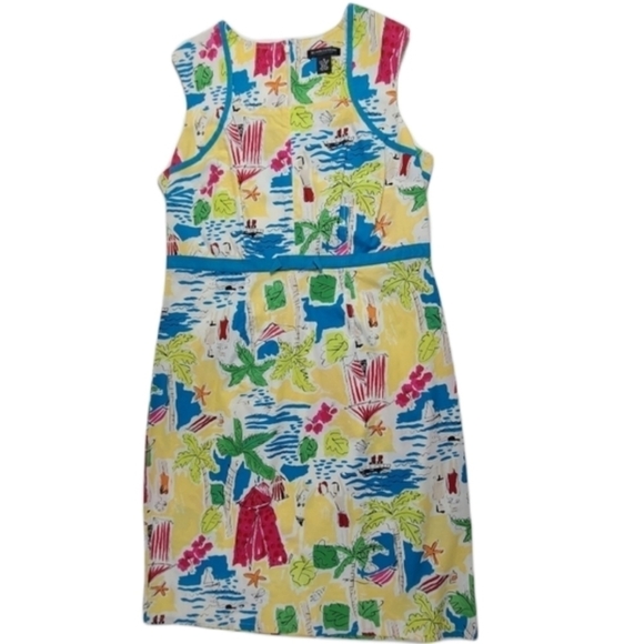 Goodclothes Collections Dress Novelty Print Sleeveless Beach Scene, Size 12 - Picture 1 of 16